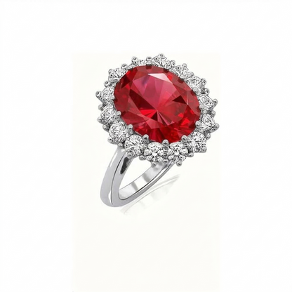 Anillo Scarlet Crown de Rubí | Oro Blanco