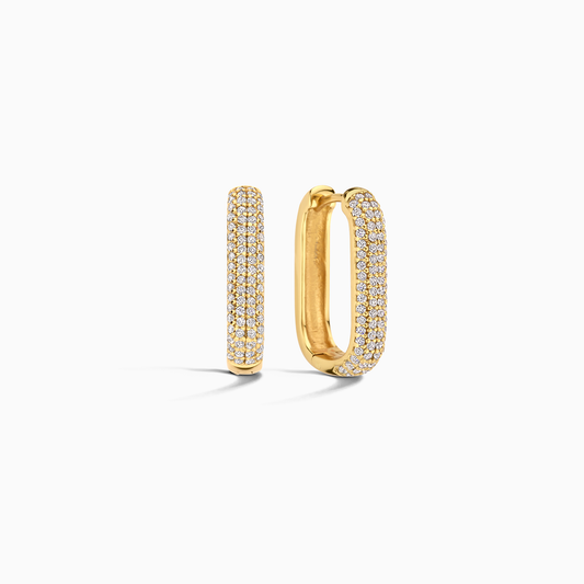 Aretes de Argolla Pavé Icon | Oro