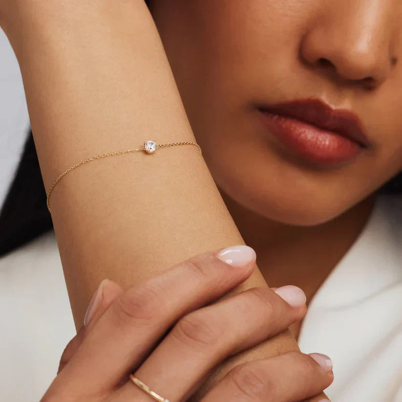 Cléa Pulsera con Piedra de Moissanita | Oro