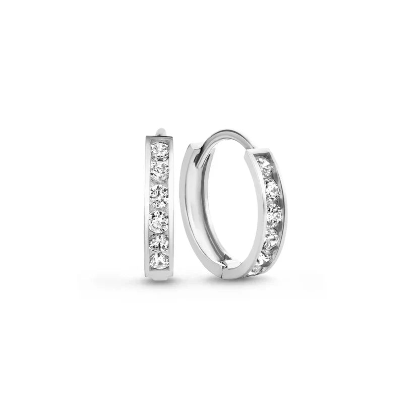 Dara Brillane Set de Aretes con Piedra | Oro Blanco
