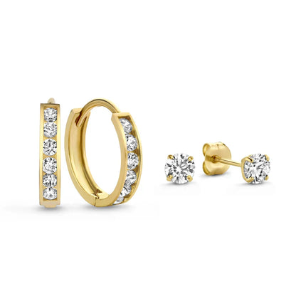 Dara Brillane Set de Aretes con Piedra | Oro