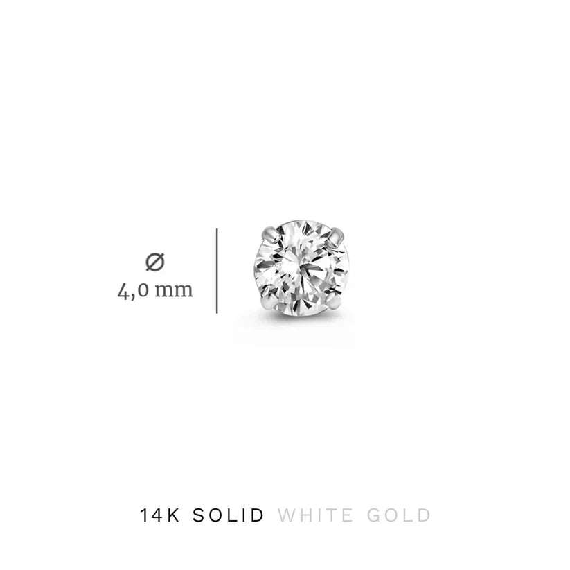 Dara Brillane Set de Aretes con Piedra | Oro Blanco