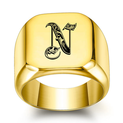 Anillo Clásico con Inicial Noble | Oro