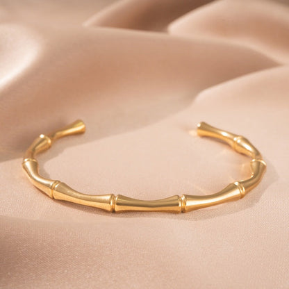 Pulsera Rígida Bambú | Oro