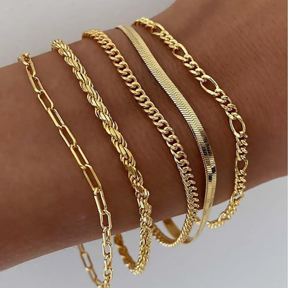 Ellis Renner Set de Pulseras | Oro Blanco