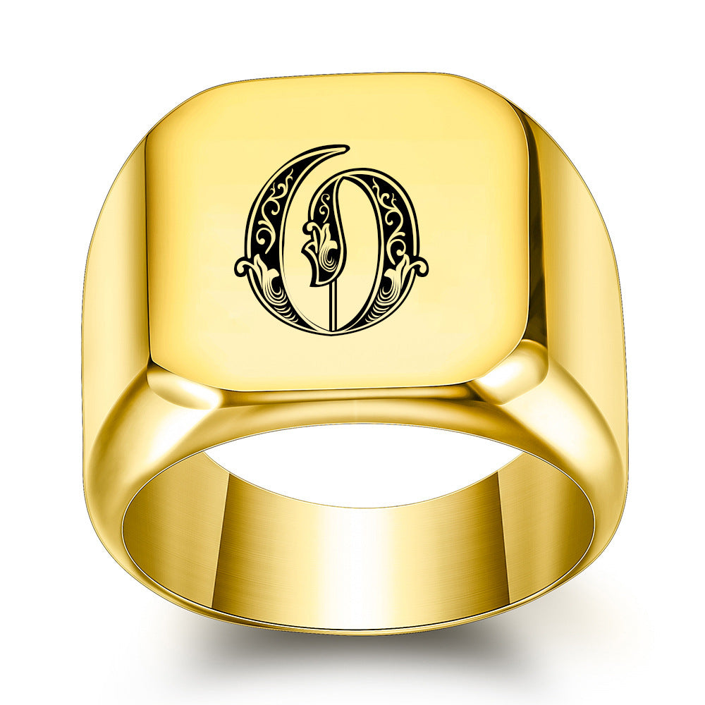 Anillo Clásico con Inicial Noble | Oro