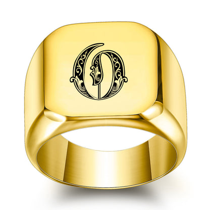Anillo Clásico con Inicial Noble | Oro