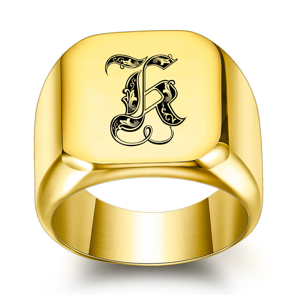 Anillo Clásico con Inicial Noble | Oro