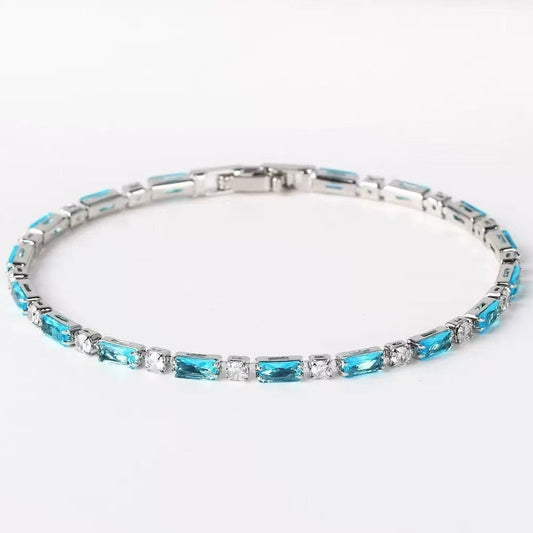 Pulsera con Piedra Turquesa Natural | Oro Blanco