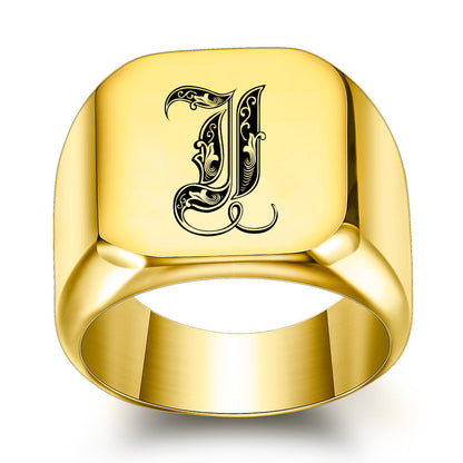 Anillo Clásico con Inicial Noble | Oro
