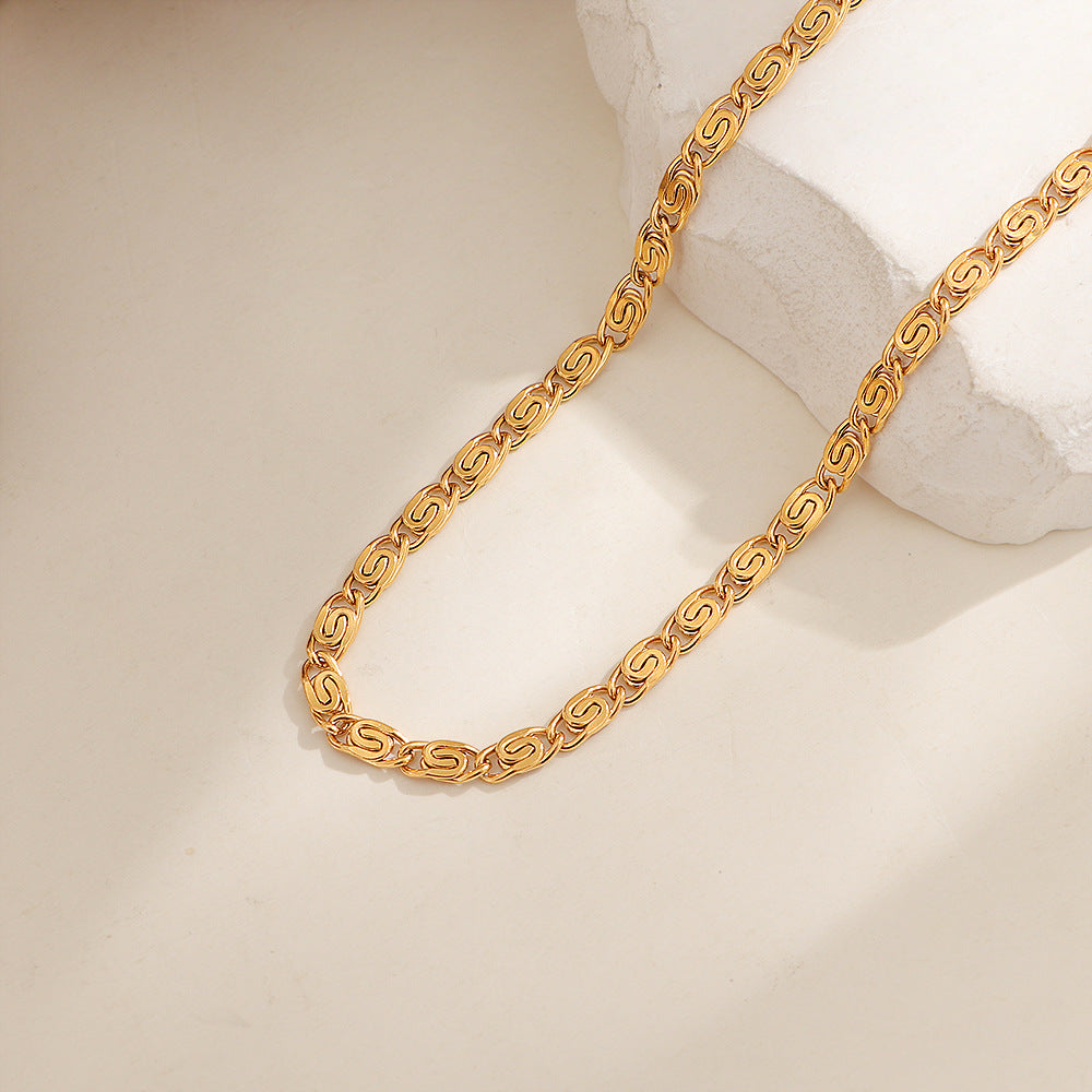 Collar de Cadena Trenzada Nusa | Oro Blanco