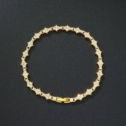 Pulsera Tennis Cluster Clásica | Oro Blanco