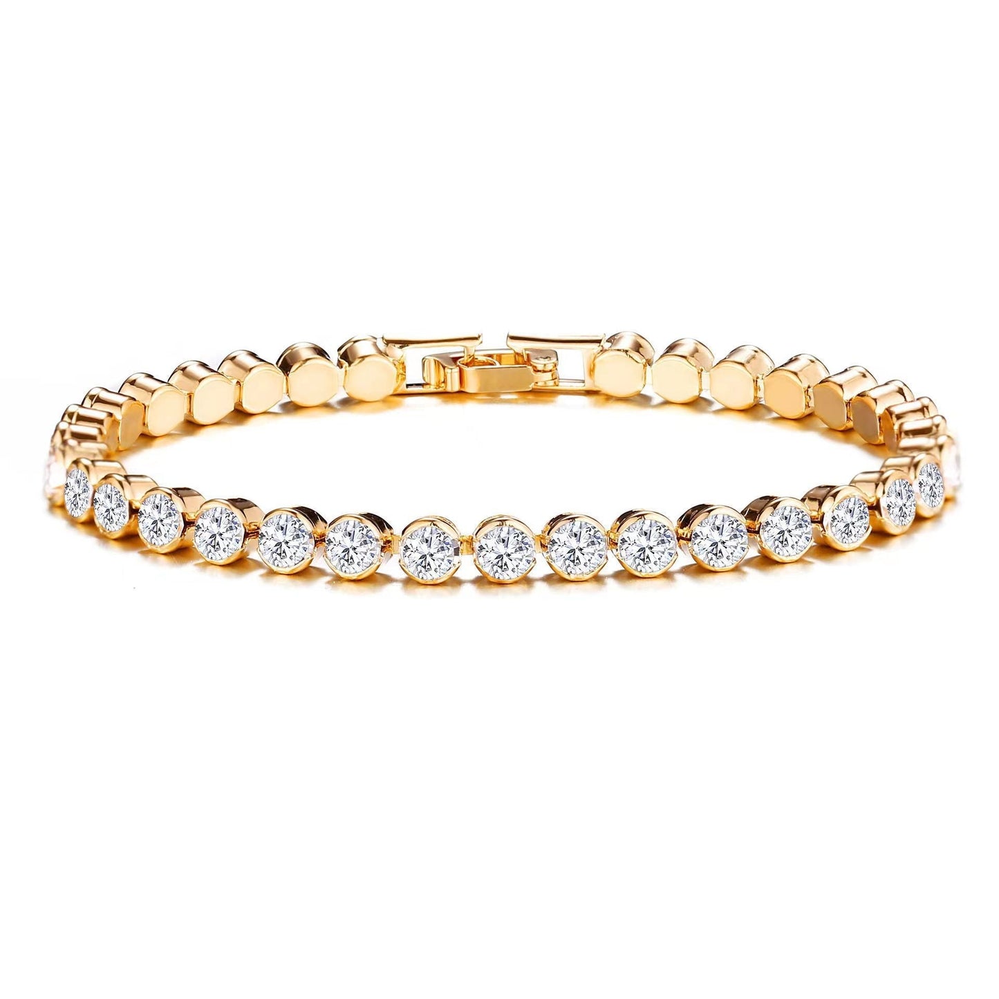 Pulsera Tennis Corte Redondo | Oro