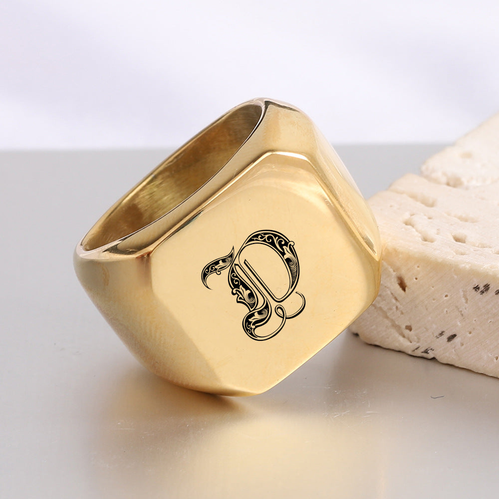 Anillo Clásico con Inicial Noble | Oro