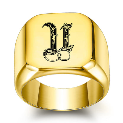 Anillo Clásico con Inicial Noble | Oro