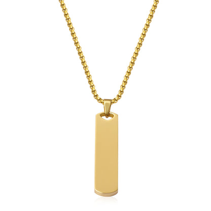 Collar Placa Core | Oro Blanco