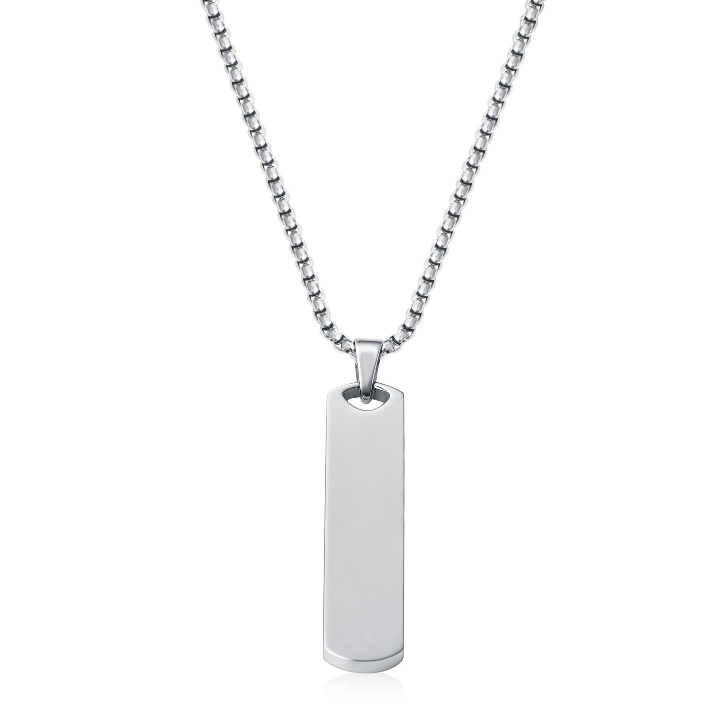Collar Placa Core | Oro Blanco