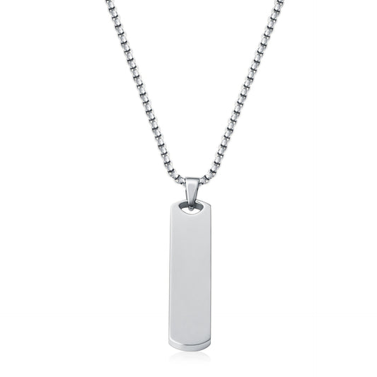 Collar Placa Core | Oro Blanco