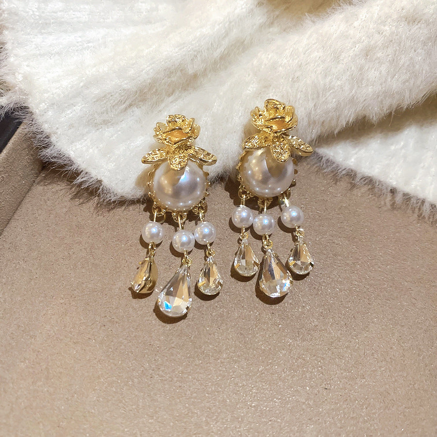 Ivoria Aretes Gota de Rocío de Perla | Oro