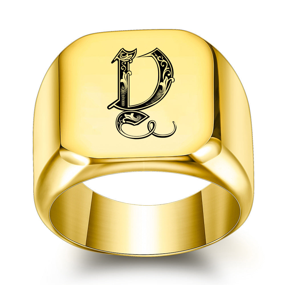 Anillo Clásico con Inicial Noble | Oro