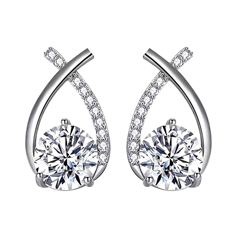 Arielle Aretes | Oro Blanco