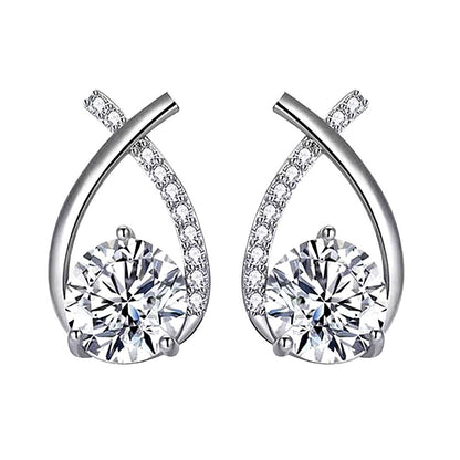 Arielle Aretes | Oro Blanco