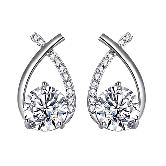 Arielle Aretes | Oro Blanco
