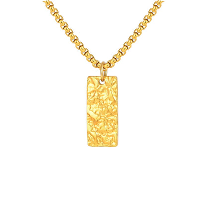 Collar Barra Martillada Ziven | Oro Blanco
