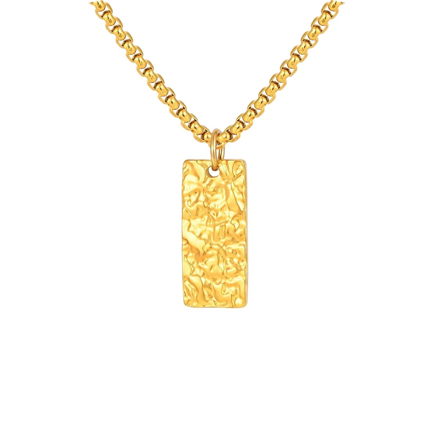 Collar Barra Martillada Ziven | Oro