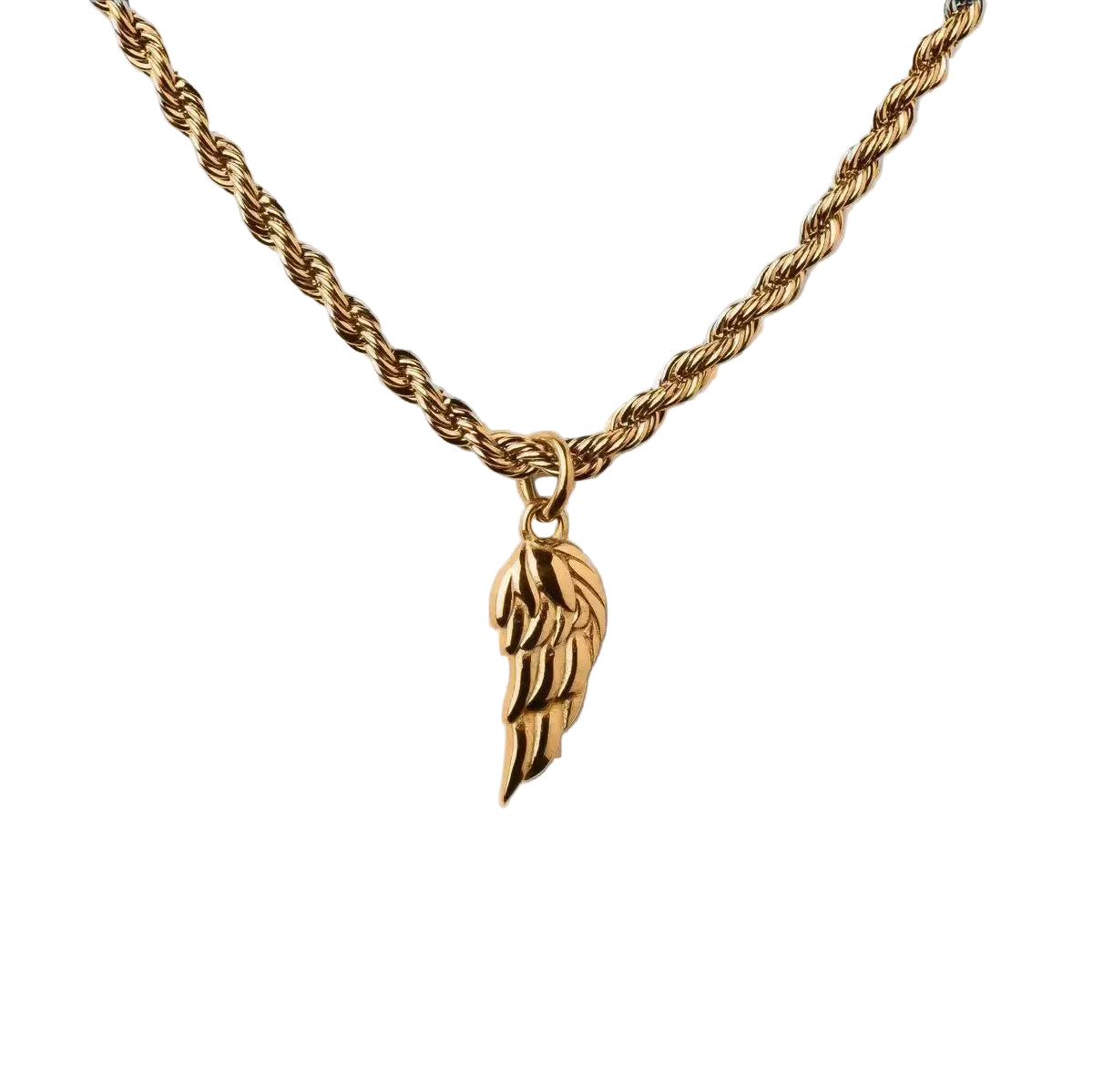 Collar con Colgante Ala Elio | Oro Blanco