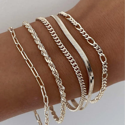 Ellis Renner Set de Pulseras | Oro Blanco