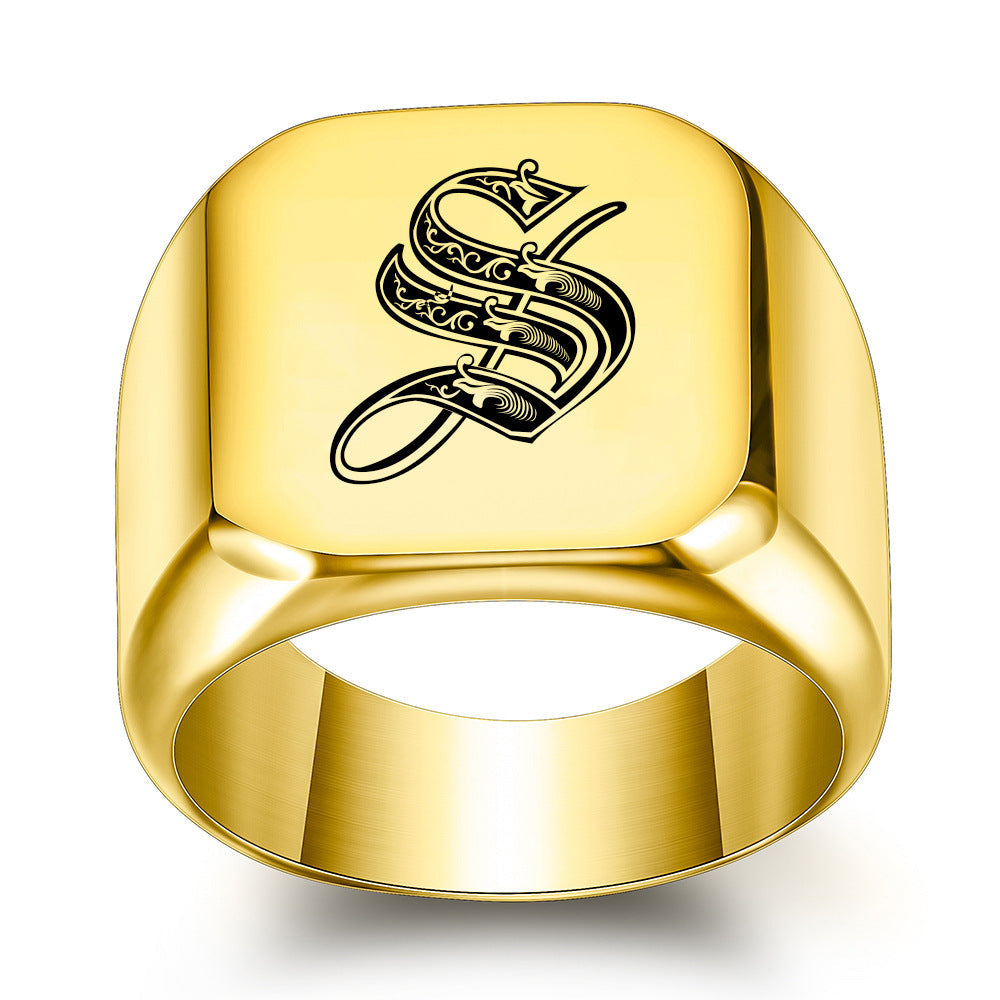 Anillo Clásico con Inicial Noble | Oro