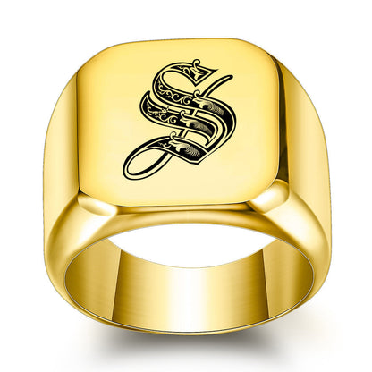 Anillo Clásico con Inicial Noble | Oro