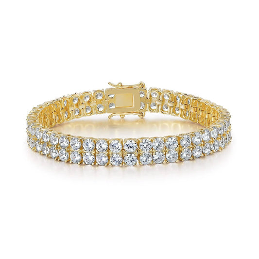 Pulsera Tennis de Doble Hilera | Oro