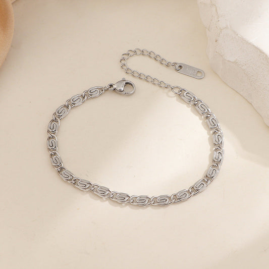 Pulsera de Cadena Trenzada Nusa | Oro Blanco