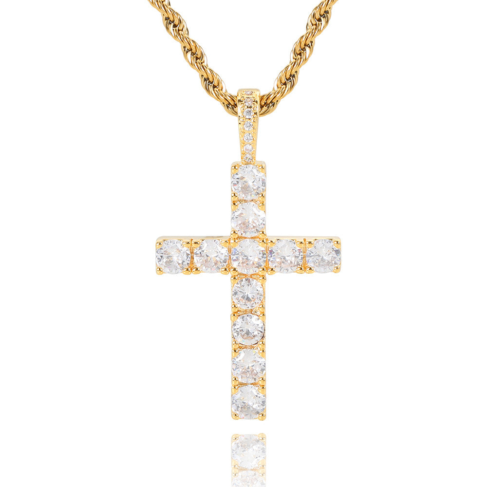 Collar de Cruz | Oro Blanco
