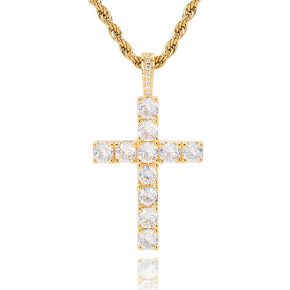 Collar de Cruz | Oro Blanco