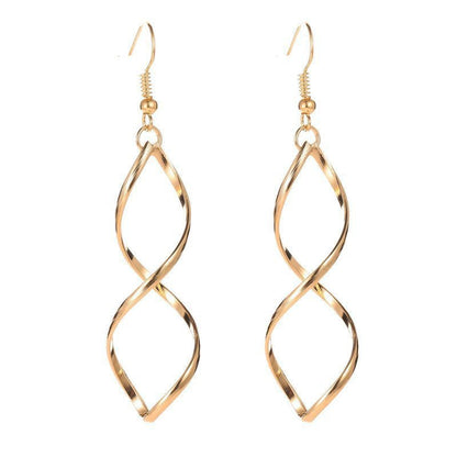 Aretes Colgantes Espiral | Oro