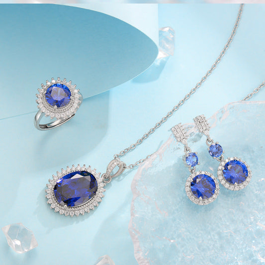 Aurielle Solwyn Set Azul | Oro Blanco