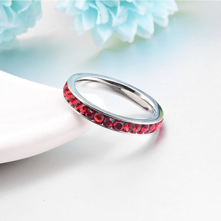 Anillo Eternity de Rubí | Oro Blanco