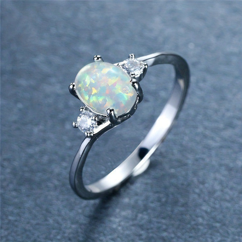 Anillo Abrazo de Ópalo | Oro Blanco