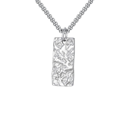 Collar Barra Martillada Ziven | Oro Blanco