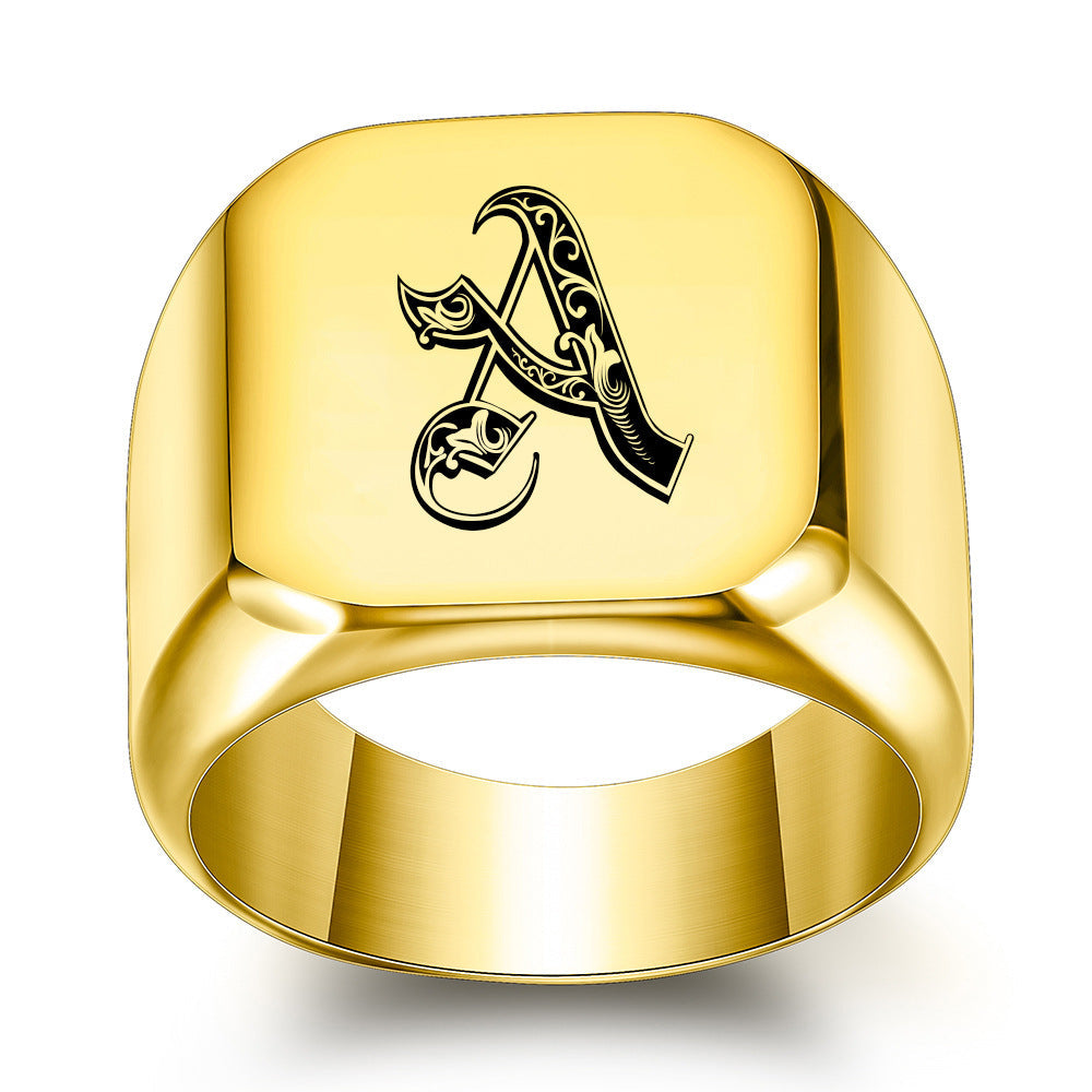 Anillo Clásico con Inicial Noble | Oro