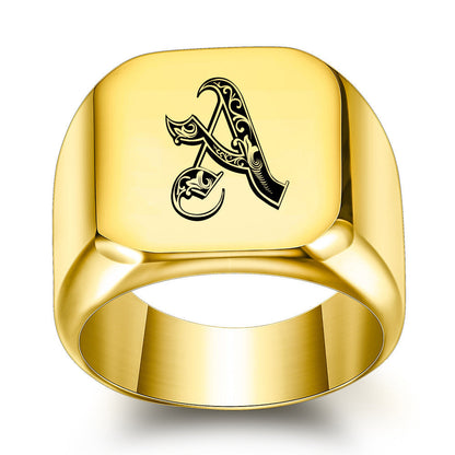 Anillo Clásico con Inicial Noble | Oro