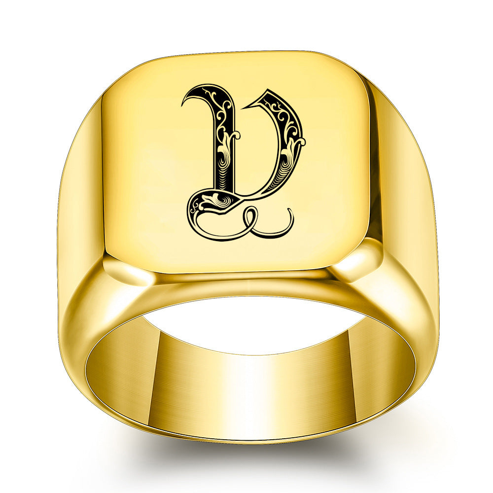 Anillo Clásico con Inicial Noble | Oro