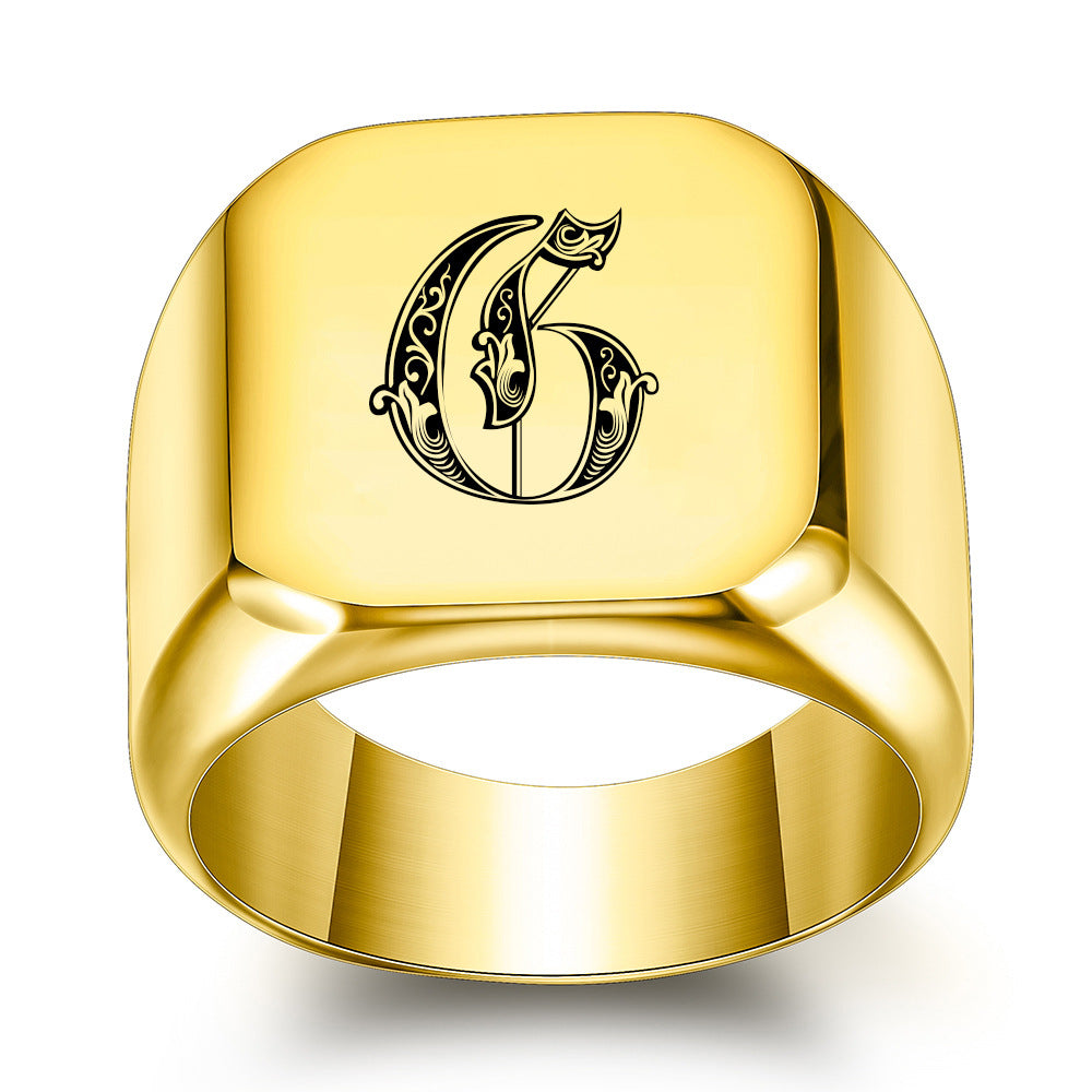 Anillo Clásico con Inicial Noble | Oro