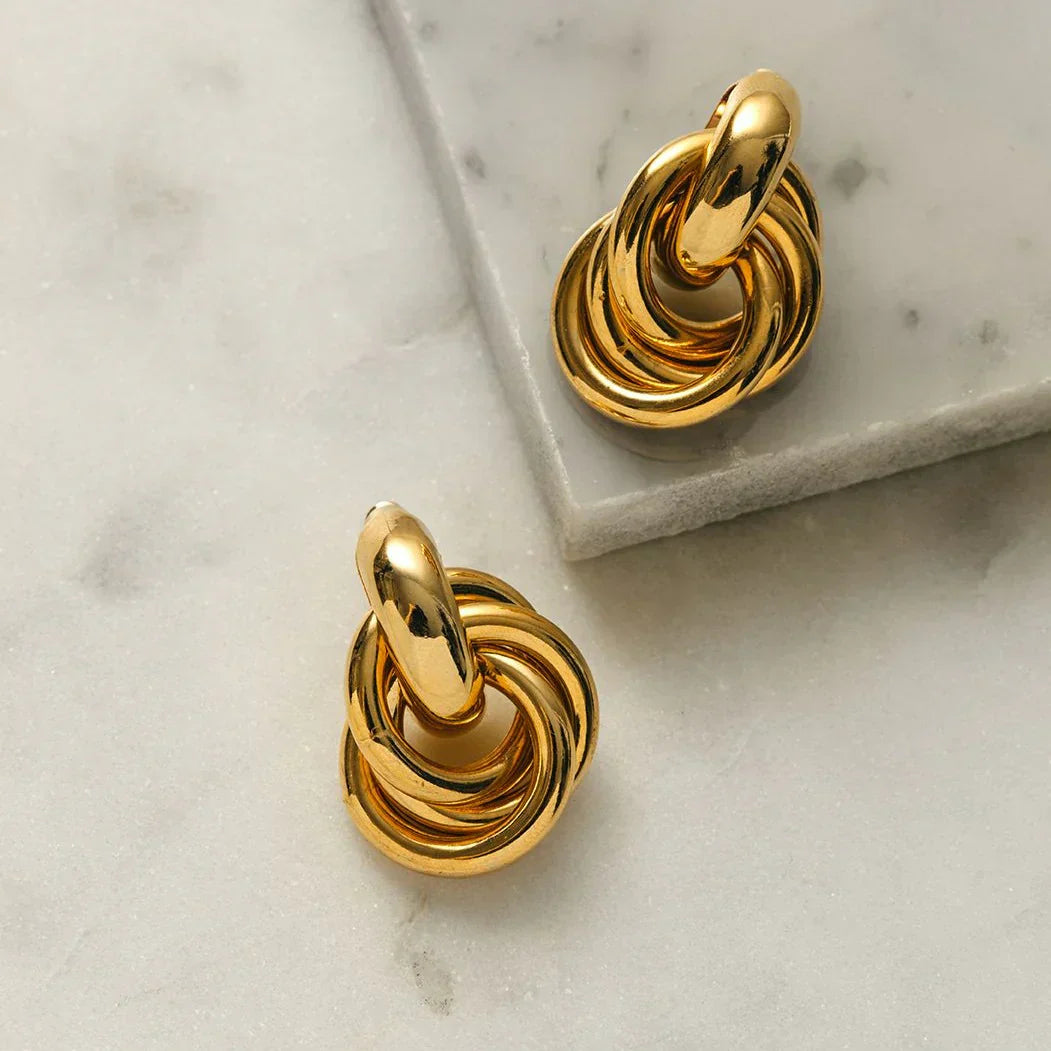 Aretes Entrelazados Statement | Oro