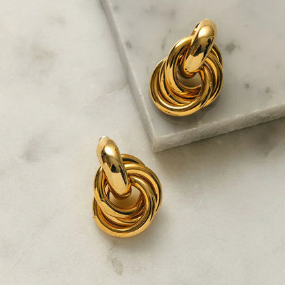 Aretes Entrelazados Statement | Oro