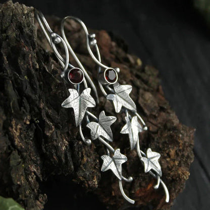 Aretes Elfo de Hoja Antiguos | Oro Blanco