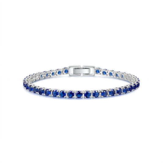 Pulsera Tennis de Zafiro | Oro Blanco